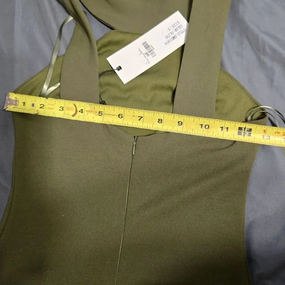 Dance And Marvel Sleeveless Olive Bodycon Dress NWT Sz Small